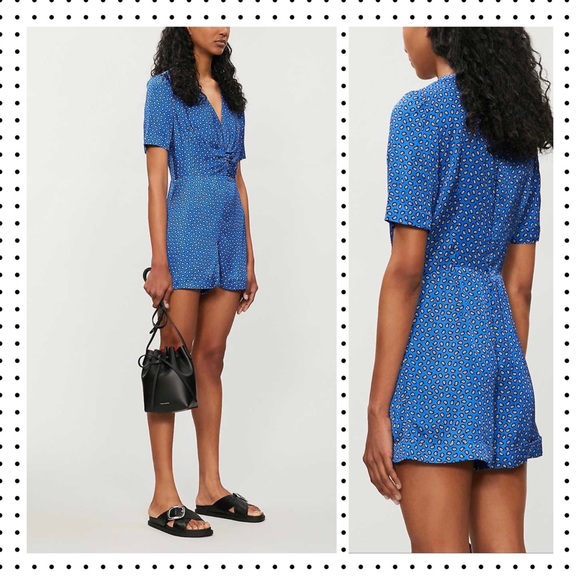 NWT Maje - Ilona Leopard Print Satin Playsuit Romper 36/4 - Picture 14 of 15